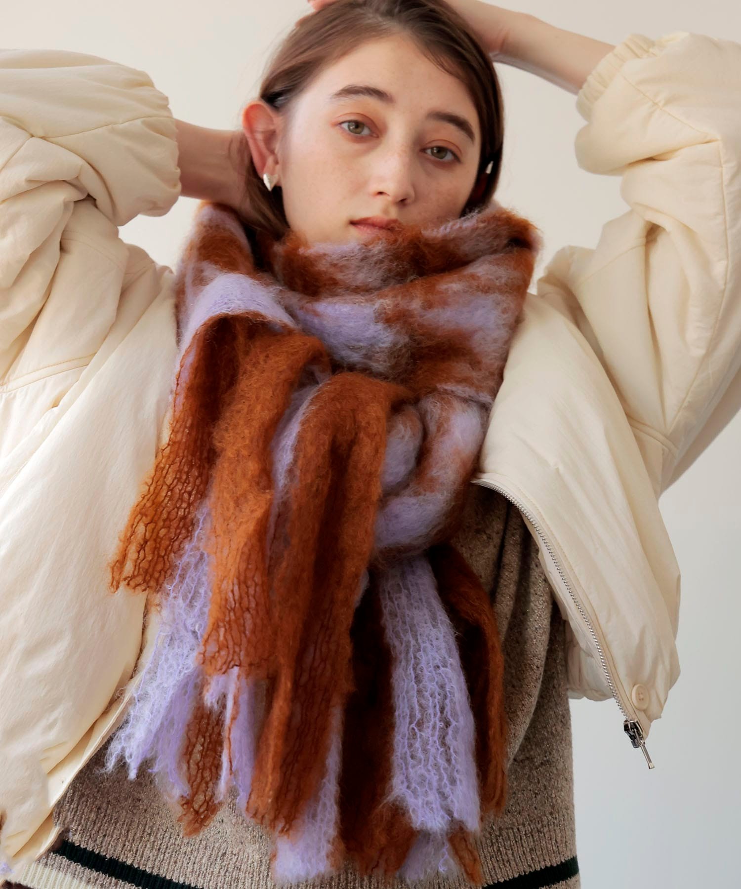 モヘアストール FOULARD PATA DE GALLO 【マンタスエスカライ/MANTAS