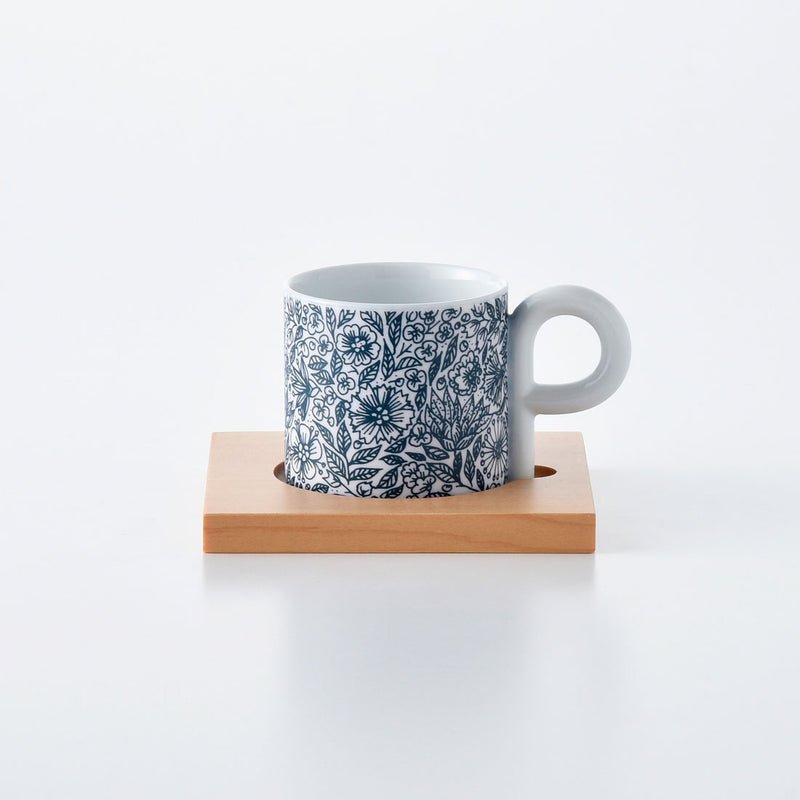 P型コーヒーカップ&ソーサー 更紗 紺 | 白山陶器直営オンラインストア
