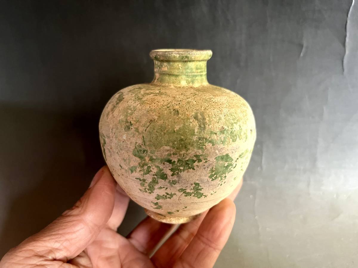 時代 須恵器 波文 広口 壺 ⁄ 土器 焼き締め 花瓶 見立て 検索： 新羅