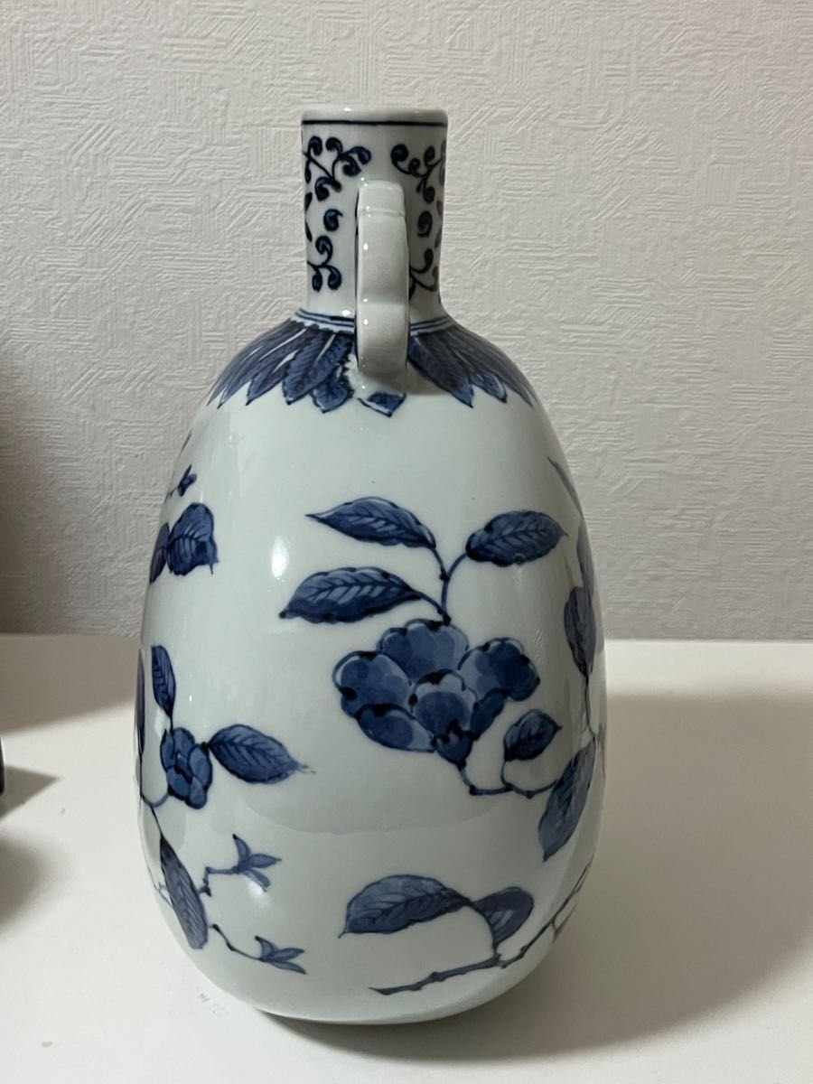 一輪挿し壺花器花文様成化十年染付絵付訳あり珍品酒器