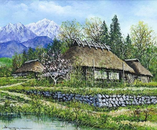 尾身周三作 「 山家秋色 」 原風景 古民家 尾身周三作 「 山家秋色 」