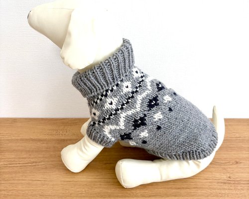 小型犬用手編み服 M ILK 小型犬用手編み服 M I L K かわいい犬の