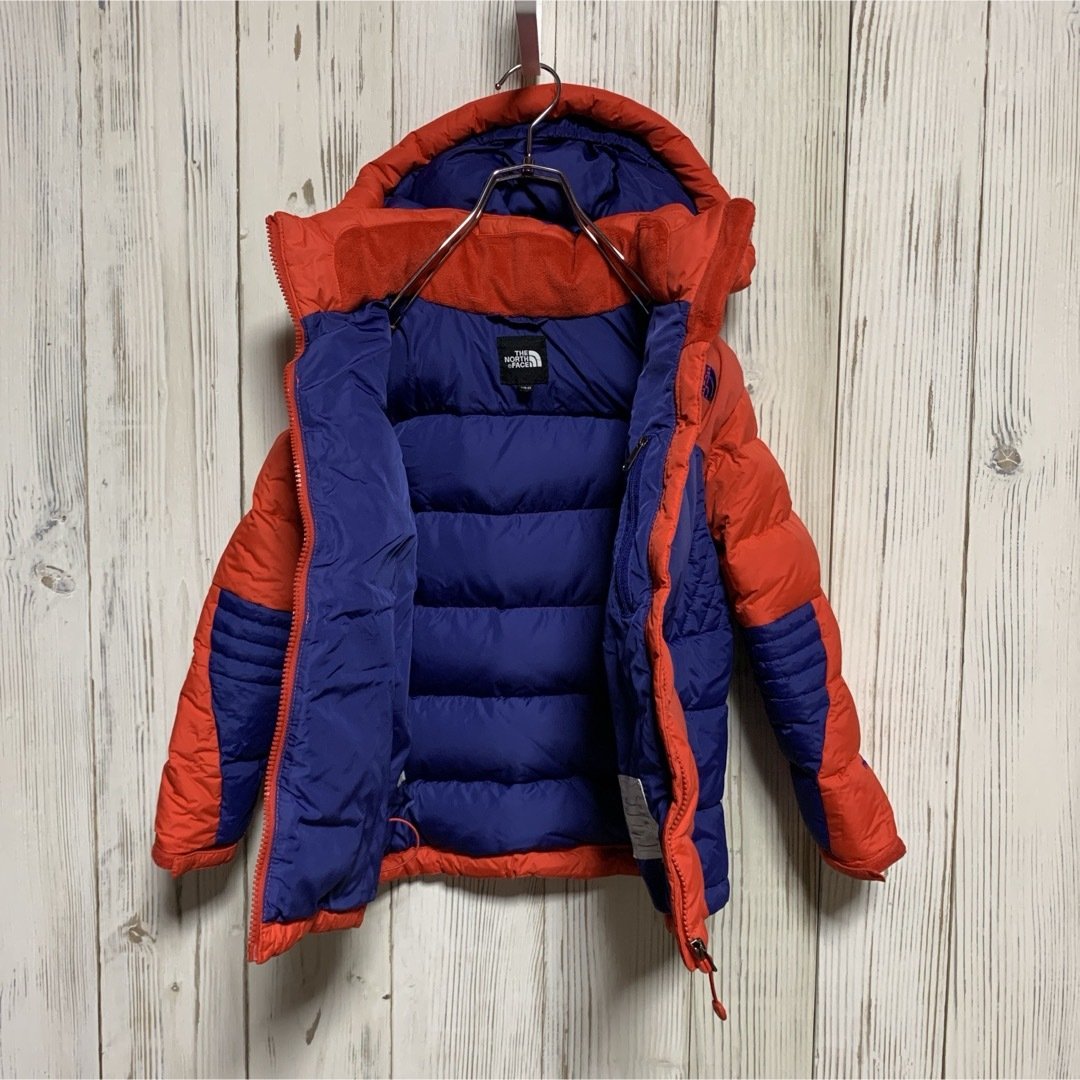 ノースフェイスキッズダウンジャケットハイベント140 古着赤 ノース