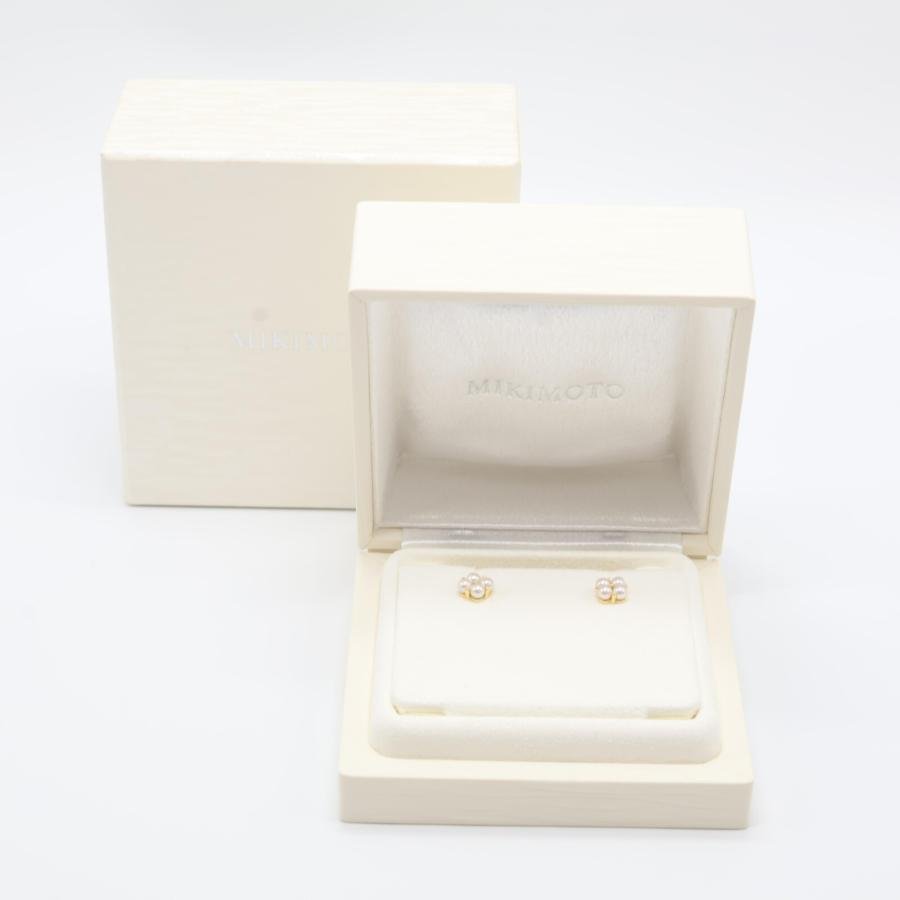MIKIMOTO（ミキモト） 美品 K18 ベビーパール ピアス イエローゴールド