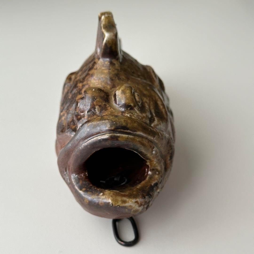 鷹取閑山 備前 花器 魚 掛花入 鷹取閑山 備前 花器 魚 掛花入 美術品