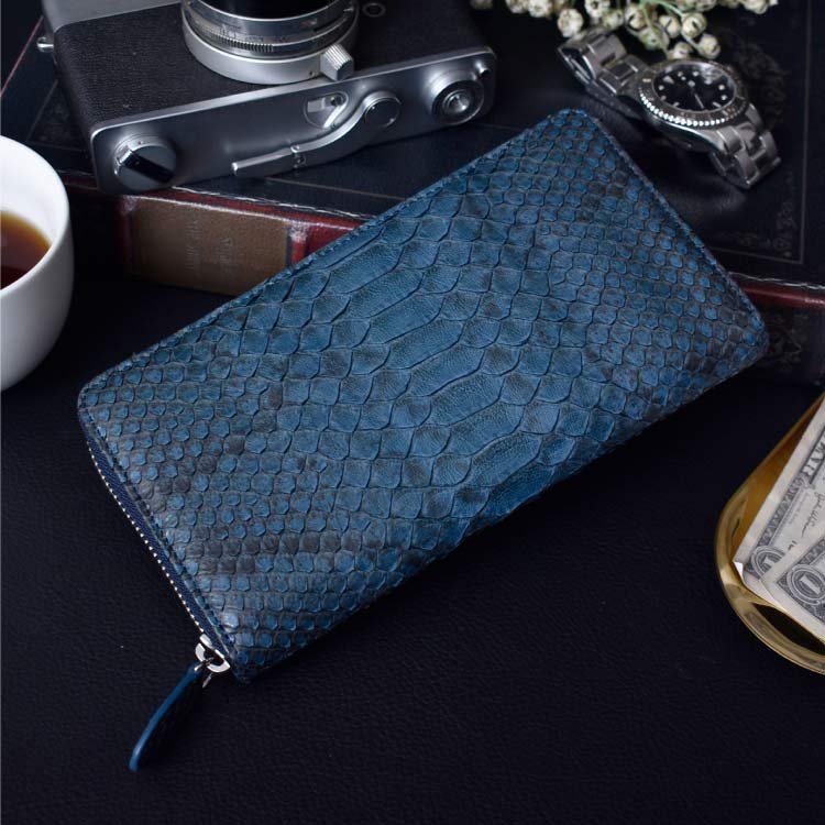 MGSABLE 長財布 蛇革 パイソン レディース メンズ ラウンド 財布