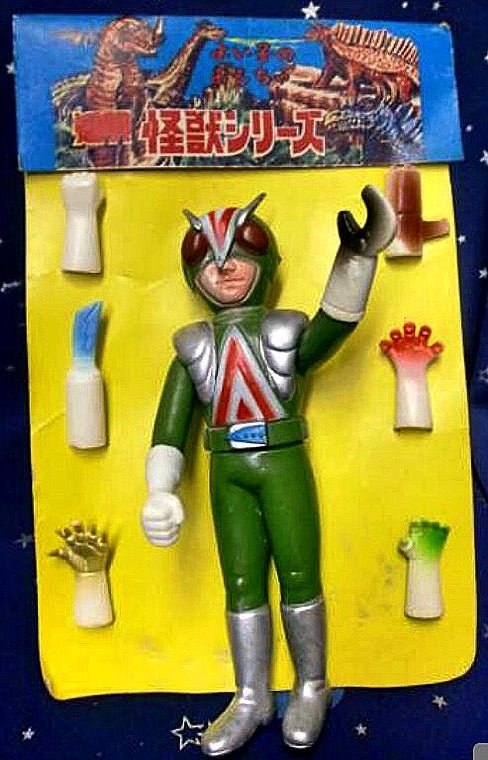 当時物 無版権 パチ ライダーマン 美品ソフビ 当時物 無版権 パチ ライダー