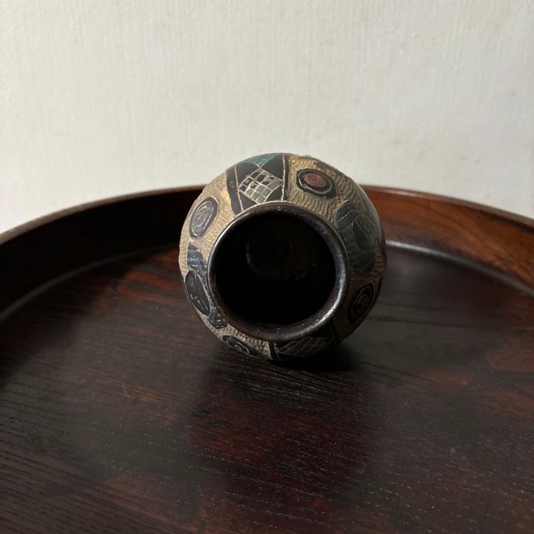 琉球 古典焼 小壺 ④ 壺屋焼 やちむん 古民芸 アンティーク 骨董品検:李