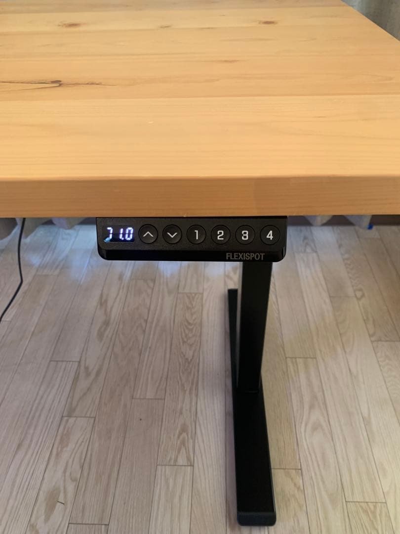 yyyyy　KANADEMONO無垢材ナチュラル天板 x スマート電動昇降